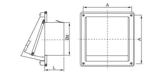 HVAC-System aus Edelstahl mit Wandventilation ohne Rückkehr