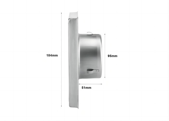 Neue Ankünfte 100mm Lüftungskanal Grill Edelstahl Wand Quadrat Trockner Extraktor Ventilator Steckdose