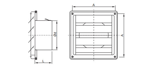 Großhandel 4 Zoll Luftlüftkanal Grill SUS304 Ventilator 100mm Ausgang Wand Quadrat Luftlüft, Quadrat Tumble Trockner Extraktor