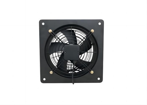 10 Zoll niedriggeschwindig 220 V Quadrat Axial Flow Auspuffventilator Schwarz 1400 Rpm mit Einfachmaschen Abdeckung für Lüftungssysteme