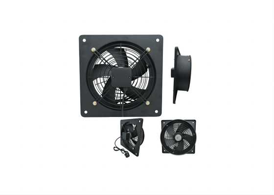 220V Hochgeschwindigkeitsquadratischer axaler Abflussventilator Schwarz 12 In 2800rpm mit Doppelnetzdeckel für HVAC-Systeme