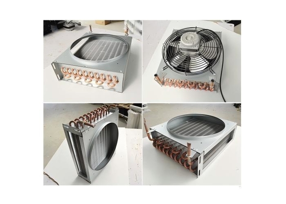 angepasste Kupferrohr-Aluminium-Finnen-Kondensatorspule mit Lüfterdeckel-Wärmetauscher