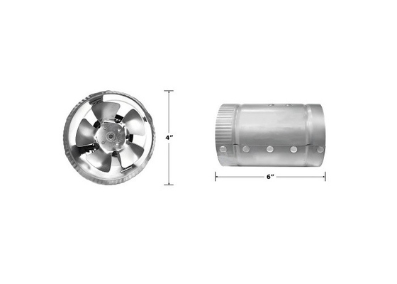 Inline-Lüftungs-Auspuffventilator 6&quot;/150mm Metallklinge 25W Lüftungskanal Inch Extraktor